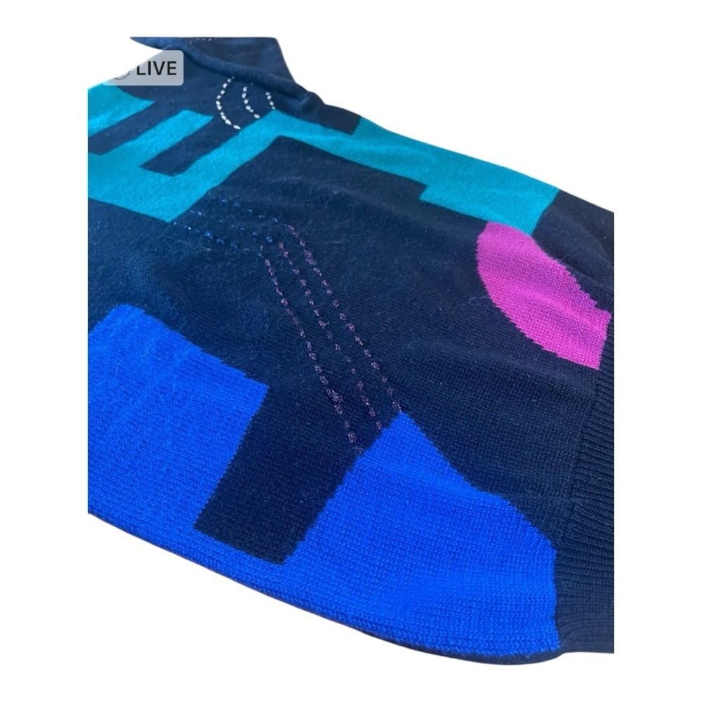 Vintage Geometric 80’s Womens Turtleneck Sweater - Picture 6 of 9